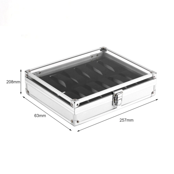 Silver Watch and Jewelry Display Metal Storage Box - Image 5
