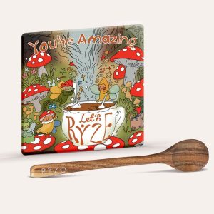Mushroom Magnet + Acacia Spoon