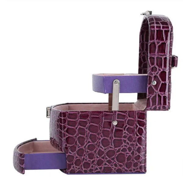 Purple PU Leather Jewelry Multi-Functional Storage Box - Image 2