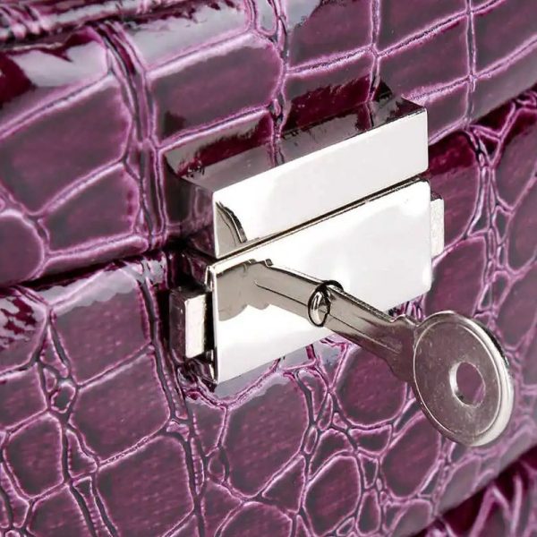 Purple PU Leather Jewelry Multi-Functional Storage Box - Image 6