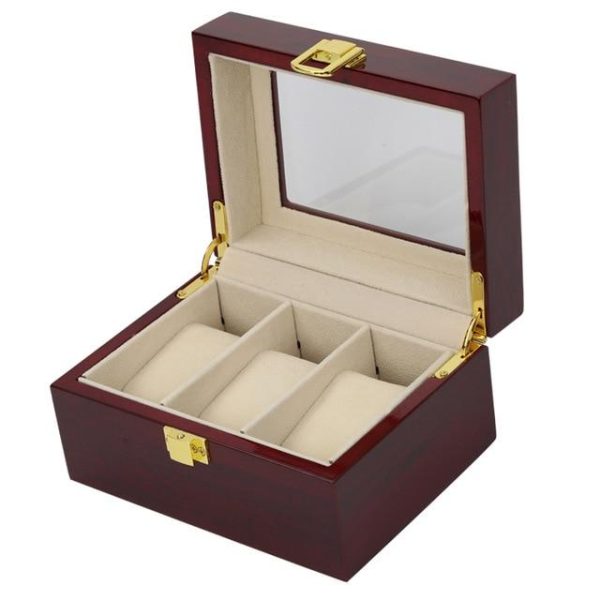 Brown Multi-Grid Luxury Wooden Watch Box Organizer - Image 7