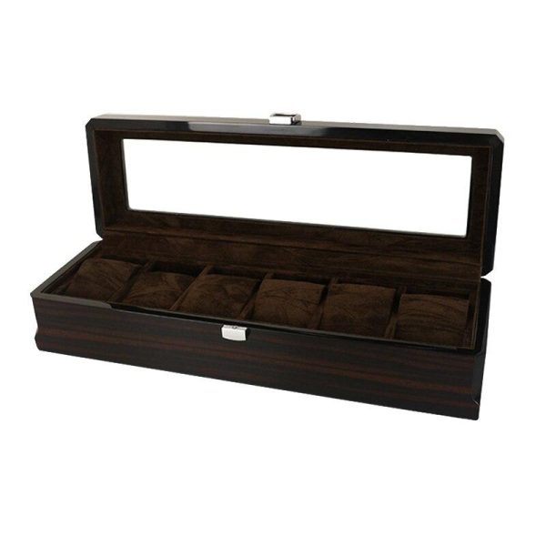 Dark Brown Handmade Wood Watch and Jewelry Storage Box