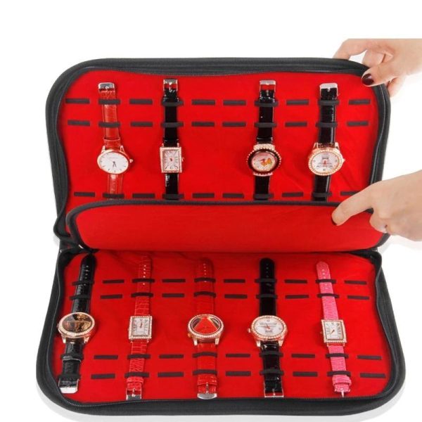 Black Velvet Watch Band Strap Organizer - Image 2