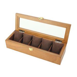 5 Slots European Wooden Mechanical Watch Organizer