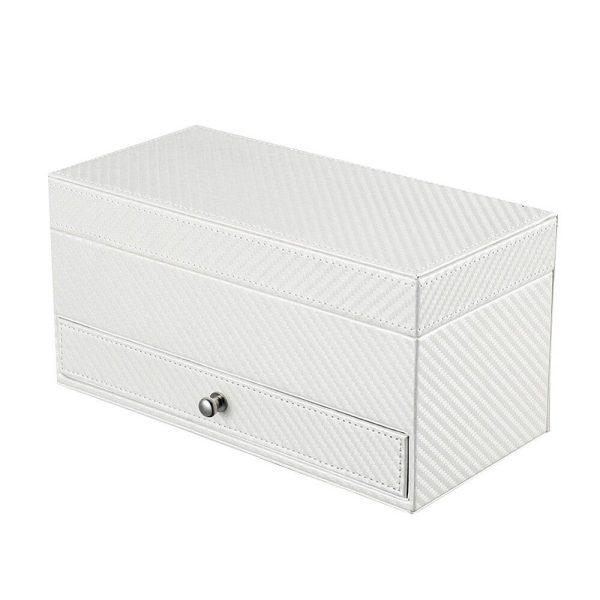 White Leather Watch and Jewelry Storage Box - Image 5