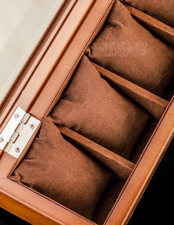 Brown Beech Wood Watch Display Box Organizer with 5. 8. 10 and 12 Slots - Image 7