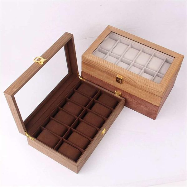 Retro Wooden Watch and Jewelry Collection Storage Organizer - Image 3