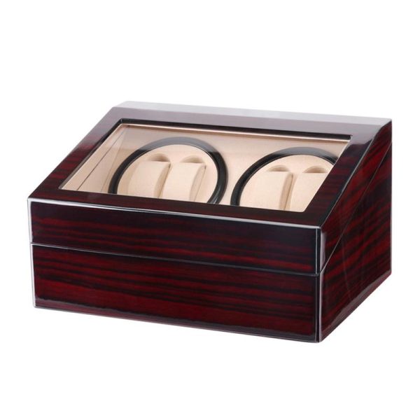 Dark Brown Automatic Mechanical Watch Winders Storage Box - Image 2