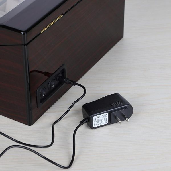 Dark Brown Automatic Mechanical Watch Winders Storage Box - Image 4