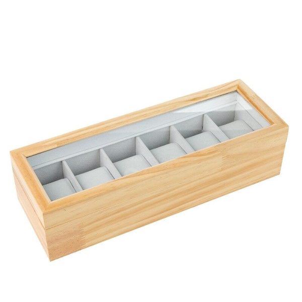 Light Brown Luxury Solid Wood Watch and Jewelry Box - Image 3