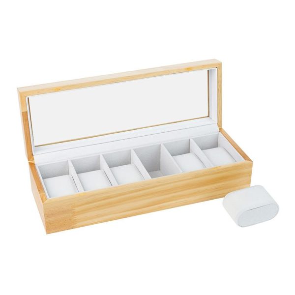 Light Brown Luxury Solid Wood Watch and Jewelry Box - Image 2