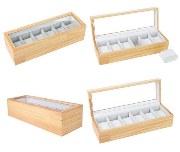 Light Brown Luxury Solid Wood Watch and Jewelry Box - Image 4