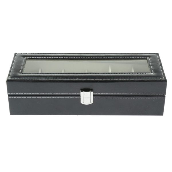 Gray Leather Watch and Jewelry Display Storage Box - Image 3