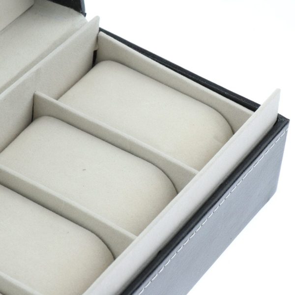 Gray Leather Watch and Jewelry Display Storage Box - Image 4