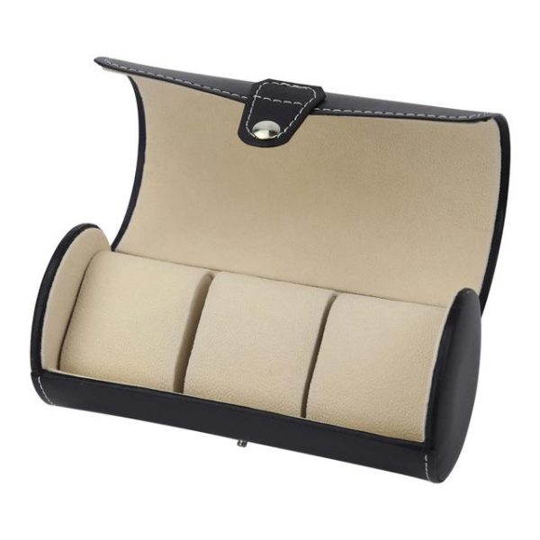 Brown Leather Watch and Jewelry Travel Case - Image 4