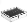 Silver Watch and Jewelry Display Metal Storage Box