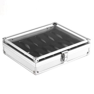 Silver Watch and Jewelry Display Metal Storage Box