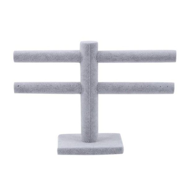 Gray Velvet Jewelry Storage Box with Glass Display - Image 2