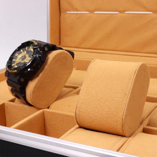 Black and Silver Wristwatches Metal Suitcase Storage Box - Image 8