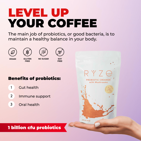 RYZE Ultimate Starter Kit (2 Mushroom Coffees + 1 Probiotic Creamer) - Image 3